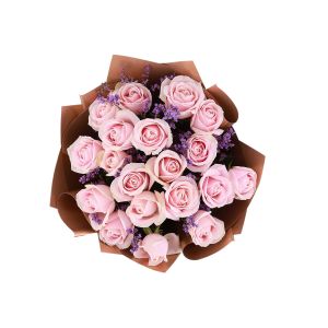 Buchet 19 trandafiri roz pal