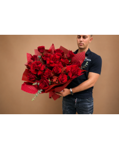 Buchet cu 25 trandafiri gigant