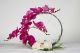 Aranjament cerc cu orhidee artificiala si trandafiri artificiali