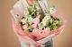 Buchet cu bujori roz, trandafiri  si matiole Sweet Pink