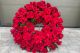 Coroana funerara rotunda cu trandafiri rosii gigant (diametrul 90cm - 100cm)