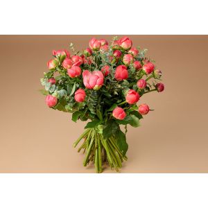 Buchet 35 bujori corai