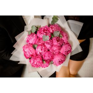 Buchet cu 15 bujori roz