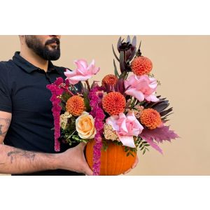 Dovleac cu trandafiri si dalii - Poveste de toamnă
